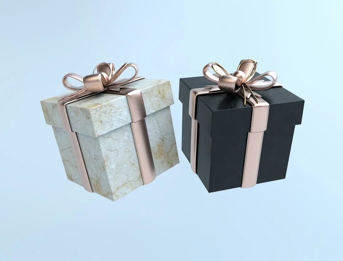 Luxury rigid gift boxes with ribbon